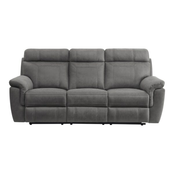 9301GRY-3 Double Reclining Sofa with C...