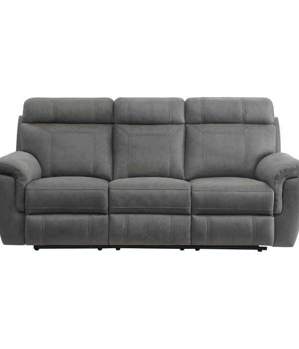 9301GRY-3 Double Reclining Sofa with C...