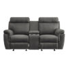 9301GRY Seating-Clifton Collection 2pc Set: Sofa, Love