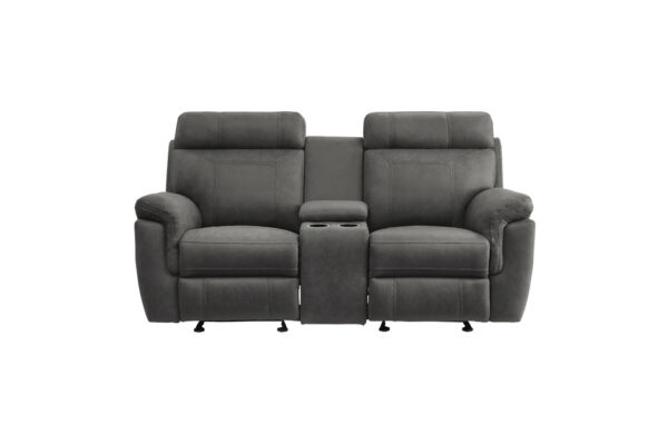 9301GRY Seating-Clifton Collection 2pc Set: Sofa, Love