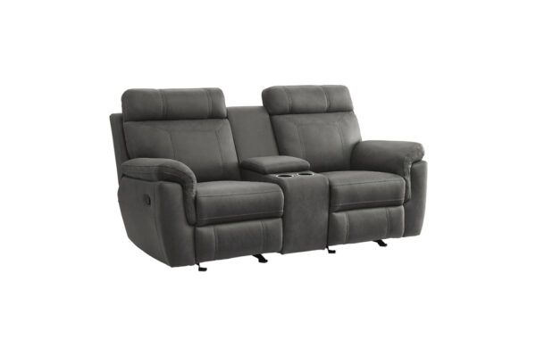 9301GRY Seating-Clifton Collection 2pc Set: Sofa, Love