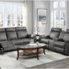 9301GRY Seating-Clifton Collection 2pc Set: Sofa, Love