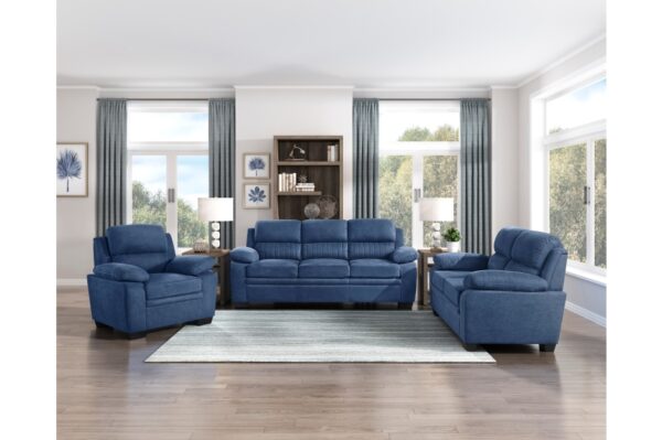 9333BU Seating-Holleman Collection 2pc Set: Sofa, Love