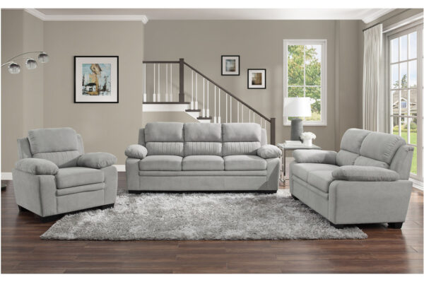 9333GY Seating-Holleman Collection 2pc Set: Sofa, Love