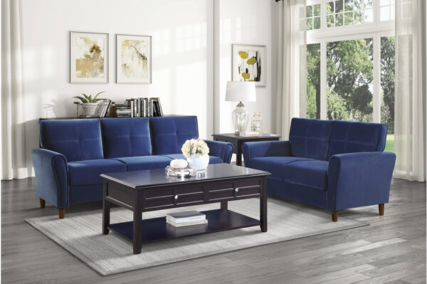 9348BUE Seating-Dunleith Collection 2pc Set: Sofa, Love
