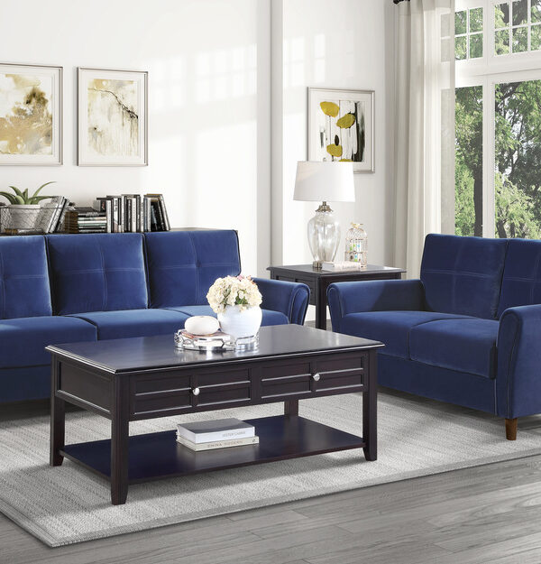 9348BUE Seating-Dunleith Collection 2pc Set: Sofa, Love