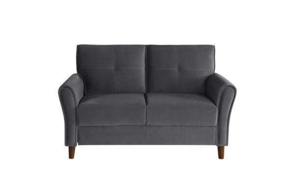 9348GRY Seating-Dunleith Collection 2pc Set: Sofa, Love
