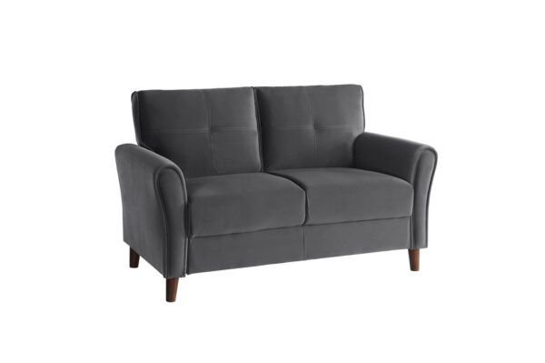 9348GRY Seating-Dunleith Collection 2pc Set: Sofa, Love