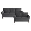 9348GRY Seating-Dunleith Collection 2pc Set: Sofa, Love