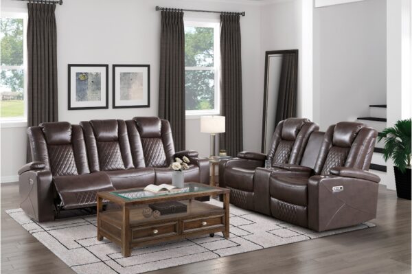 9366DB Seating-Caelan Collection 2pc Set: Sofa, Love (Power)