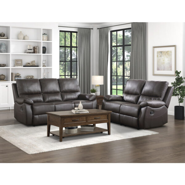 9368BRW-3 Double Reclining Sofa