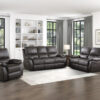 9368BRW Seating-Dawson Collection 2pc Set: Sofa, Love