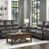 9368BRW Seating-Dawson Collection 2pc Set: Sofa, Love
