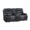 9388GRY Seating-Fabian Collection 2pc Set: Sofa, Love