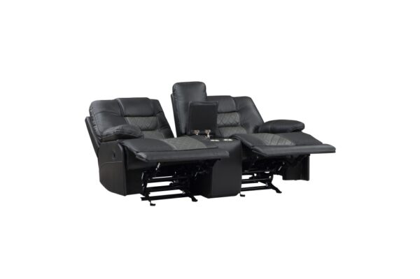 9388GRY Seating-Fabian Collection 2pc Set: Sofa, Love