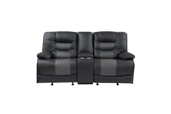 9388GRY Seating-Fabian Collection 2pc Set: Sofa, Love
