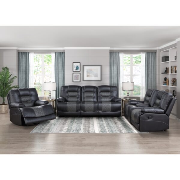 9388GRY-3 Double Reclining Sofa with C...