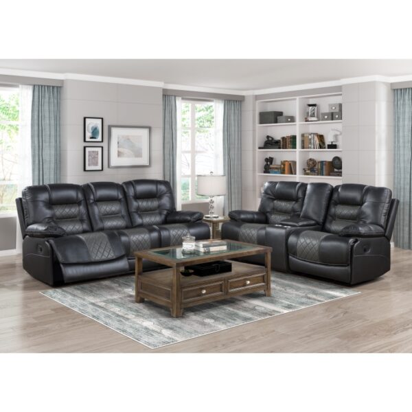 9388GRY-3 Double Reclining Sofa with C...