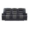 9388GRY-3 Double Reclining Sofa with C...