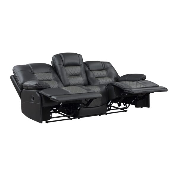 9388GRY-3 Double Reclining Sofa with C...