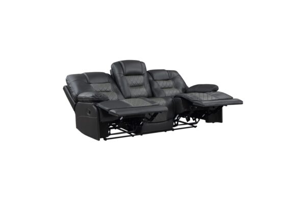 9388GRY Seating-Fabian Collection 2pc Set: Sofa, Love