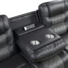 9388GRY Seating-Fabian Collection 2pc Set: Sofa, Love