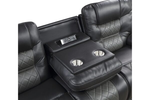 9388GRY Seating-Fabian Collection 2pc Set: Sofa, Love