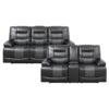 9388GRY Seating-Fabian Collection 2pc Set: Sofa, Love