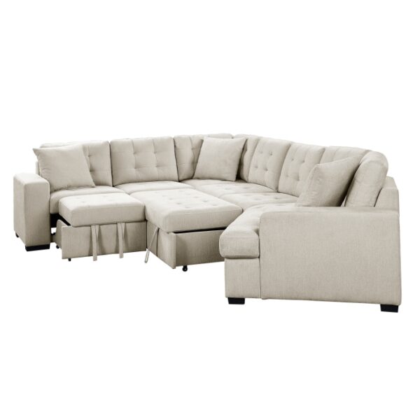 9401BEG*42LRU 4-Piece Sectional with Pull-...