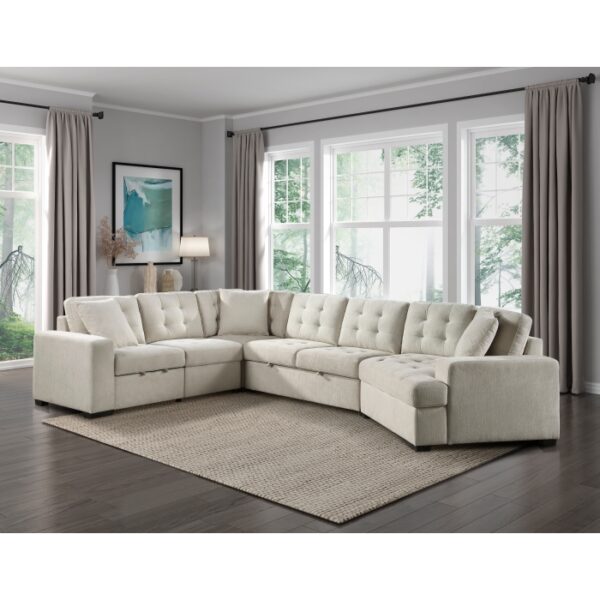 9401BEG*42LRU 4-Piece Sectional with Pull-...