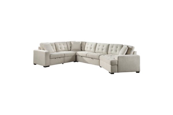 9401BEG Seating-Logansport Collection 4-Piece Sectional with Pull-...