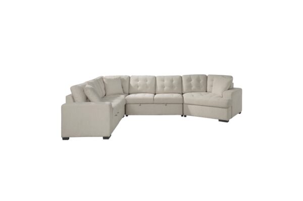 9401BEG Seating-Logansport Collection 4-Piece Sectional with Pull-...