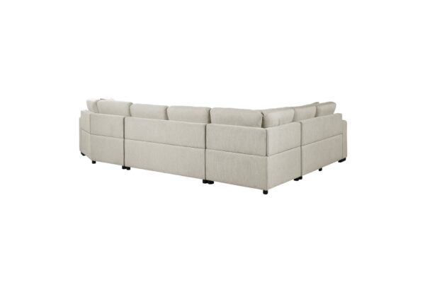 9401BEG Seating-Logansport Collection 4-Piece Sectional with Pull-...