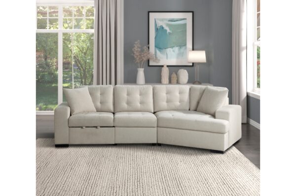 9401BEG Seating-Logansport Collection 4-Piece Sectional with Pull-...