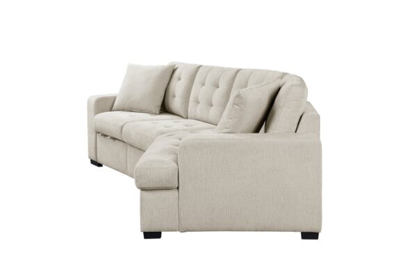 9401BEG Seating-Logansport Collection 4-Piece Sectional with Pull-...