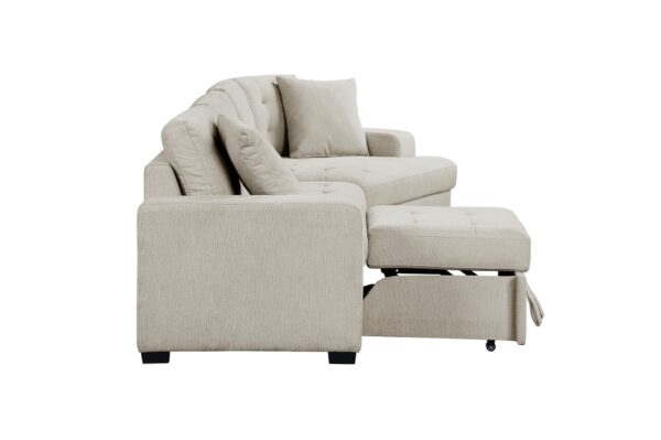 9401BEG Seating-Logansport Collection 4-Piece Sectional with Pull-...
