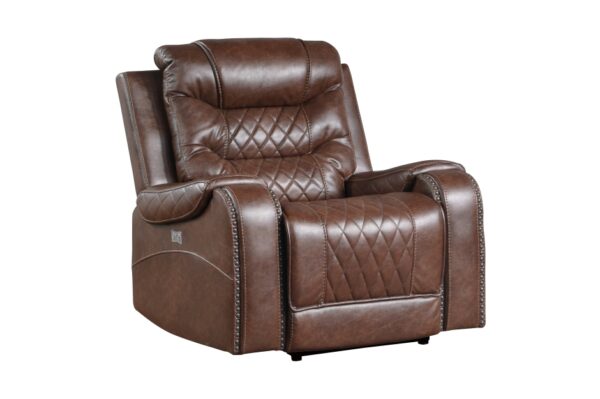 9405BR-PW Seating-Putnam Collection 2pc Set: Sofa, Love (Power)