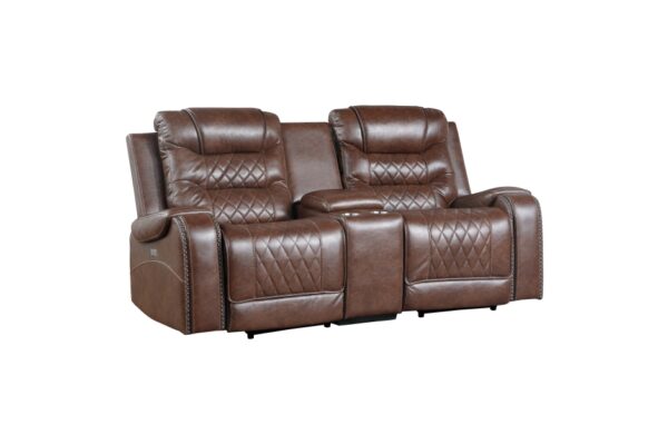 9405BR-PW Seating-Putnam Collection 2pc Set: Sofa, Love (Power)