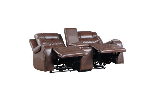 9405BR-PW Seating-Putnam Collection 2pc Set: Sofa, Love (Power)