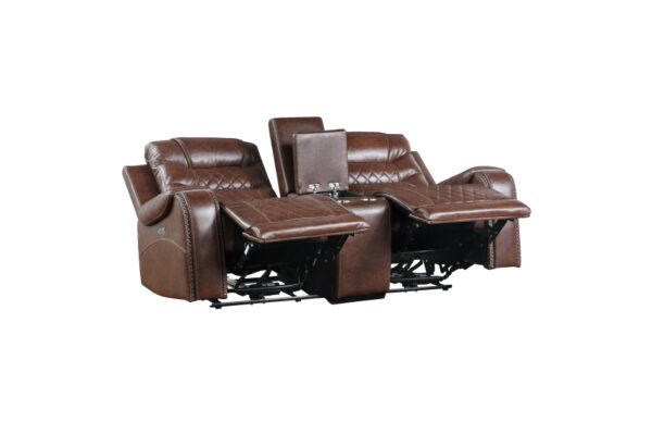 9405BR-PW Seating-Putnam Collection 2pc Set: Sofa, Love (Power)