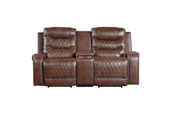 9405BR-PW Seating-Putnam Collection 2pc Set: Sofa, Love (Power)