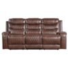 9405BR-PW Seating-Putnam Collection 2pc Set: Sofa, Love (Power)