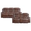 9405BR-PW Seating-Putnam Collection 2pc Set: Sofa, Love (Power)