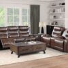 9405BR-PW Seating-Putnam Collection 2pc Set: Sofa, Love (Power)
