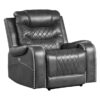 9405GY-PW Seating-Putnam Collection 2pc Set: Sofa, Love (Power)