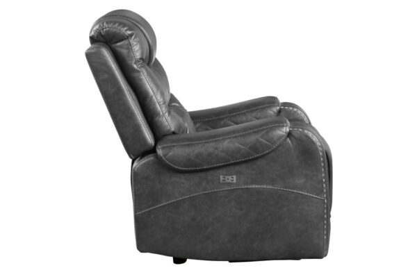 9405GY-PW Seating-Putnam Collection 2pc Set: Sofa, Love (Power)