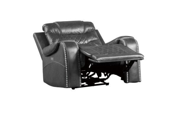 9405GY-PW Seating-Putnam Collection 2pc Set: Sofa, Love (Power)
