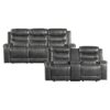 9405GY Seating-Putnam Collection 2pc Set: Sofa, Love