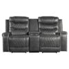 9405GY-PW Seating-Putnam Collection 2pc Set: Sofa, Love (Power)