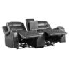 9405GY-PW Seating-Putnam Collection 2pc Set: Sofa, Love (Power)